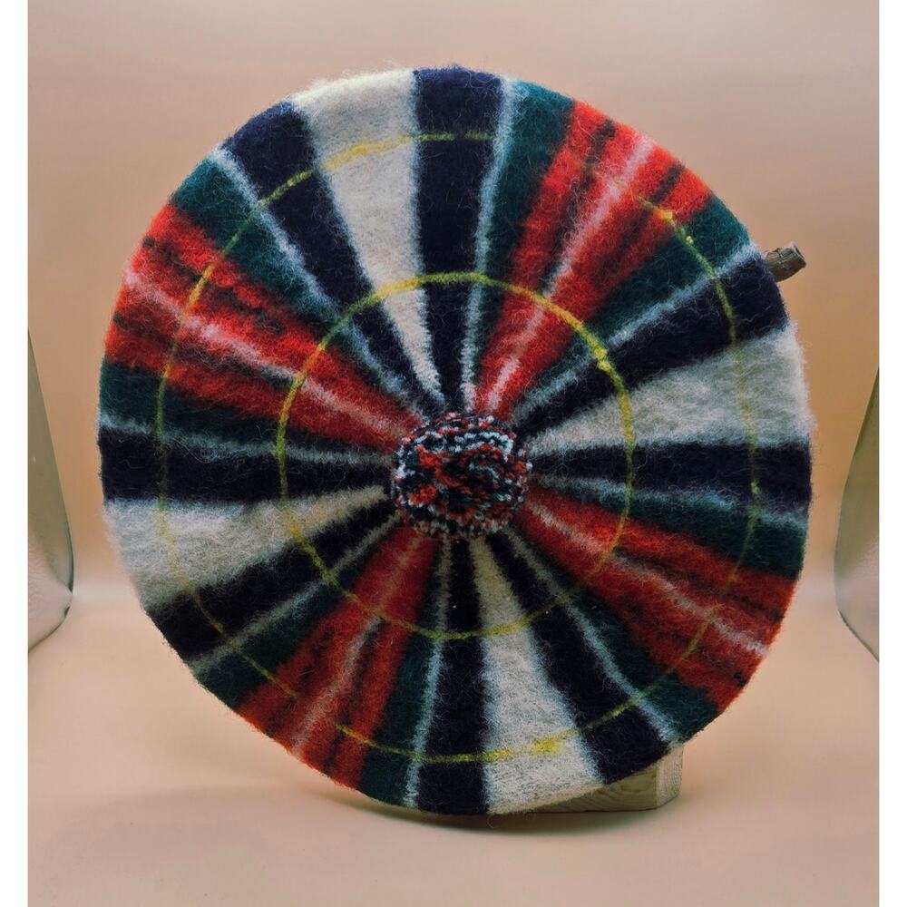 Vintage Dress Stewart Scottish Plaid Wool Beret Pre-loved